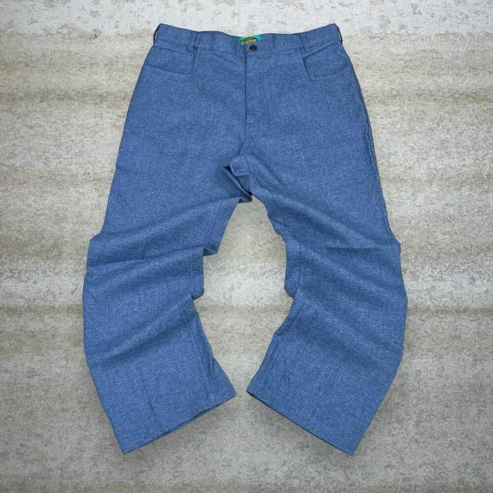 Vintage 90s Habands Dress Pants 34x30 Baggy Slate Blue Flat Front Essential